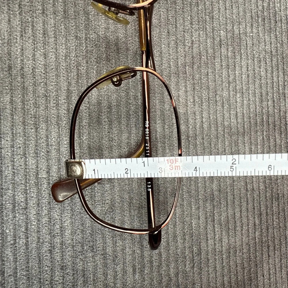 Ray-Ban RB 6018 2511‎ Brown Oval Metal Eyeglasses Frames Made in Italy 50-19-135